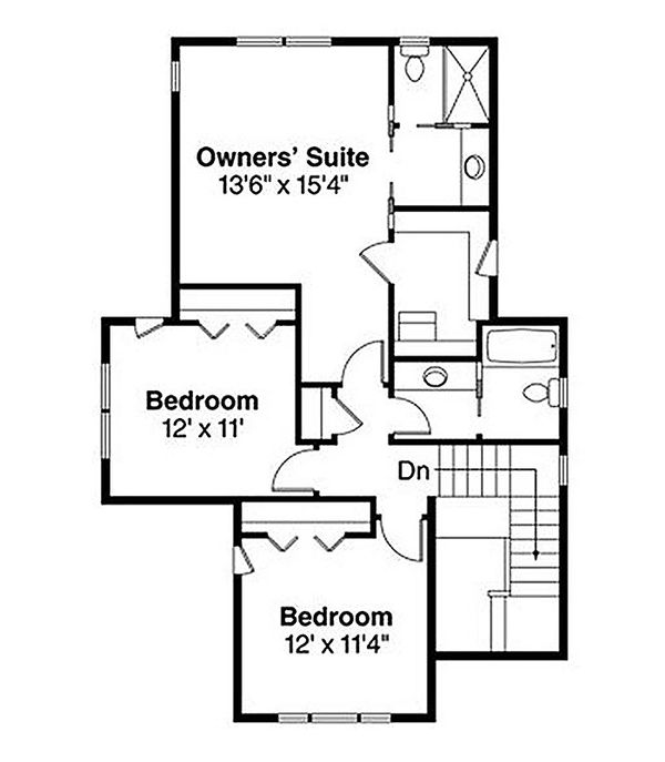 House Blueprint - Craftsman Floor Plan - Upper Floor Plan #124-844
