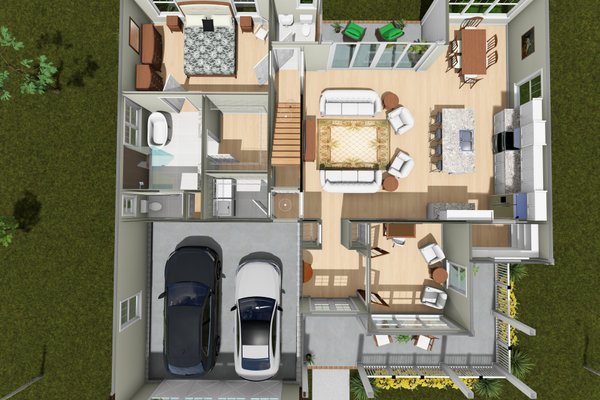 Dream House Plan - Floor Plan - Main Floor 1 for Farmhouse House Plan #513-2482 - 3 bed, 2.5 bath