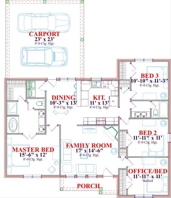 Traditional Floor Plan - Main Floor Plan #63-172