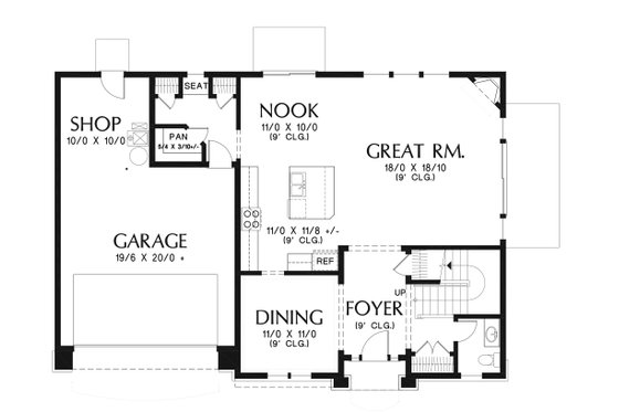 Floor Plan - Main Floor for Craftsman House Plan #48-932 - 4 bed, 2.5 bath