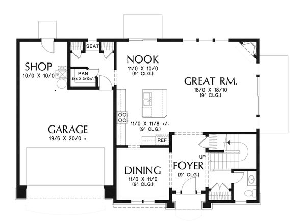 Architectural House Design - Craftsman Floor Plan - Main Floor Plan #48-932