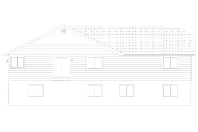House Blueprint - Exterior - Rear Elevation 1 for Craftsman House Plan #1060-467 - 3 bed, 2.5 bath