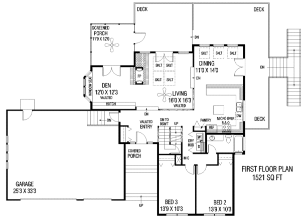 Dream House Plan - Traditional Floor Plan - Main Floor Plan #60-577