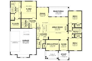 Floor Plan - Main Floor for Ranch House Plan #430-424 - 4 bed, 2 bath