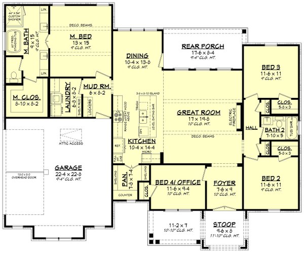 Architectural House Design - Ranch Floor Plan - Main Floor Plan #430-424
