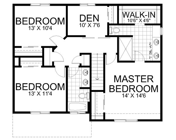 House Blueprint - Contemporary Floor Plan - Upper Floor Plan #112-202