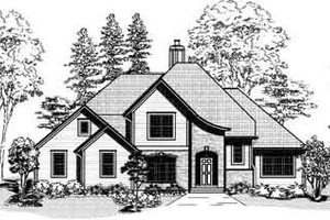 European Exterior - Front Elevation Plan #9-103