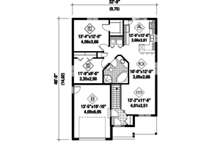 Floor Plan - Main Floor for Country House Plan #25-4541 - 2 bed, 1 bath