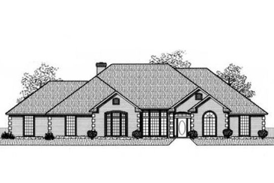 Exterior - Front Elevation for Traditional House Plan #65-143 - 4 bed, 3.5 bath