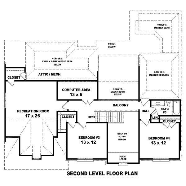European Floor Plan - Upper Floor Plan #81-1513