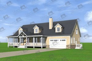 Exterior - Front Elevation 3 for Country House Plan #932-207 - 4 bed, 4.5 bath