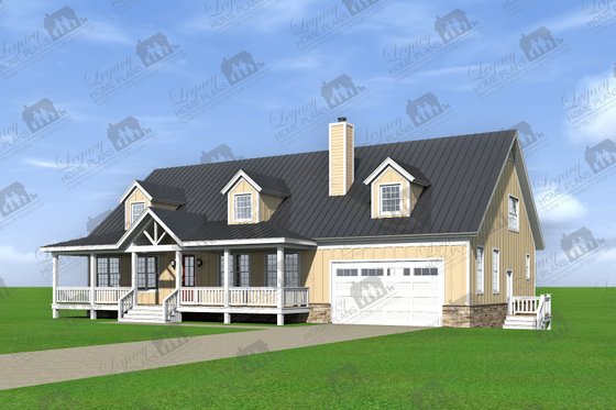 Exterior - Front Elevation 3 for Country House Plan #932-207 - 4 bed, 4.5 bath
