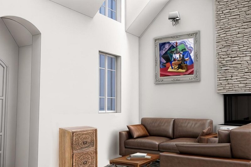 House Design - Interior - Family Room 1 for European House Plan #542-6 - 2 bed, 1 bath