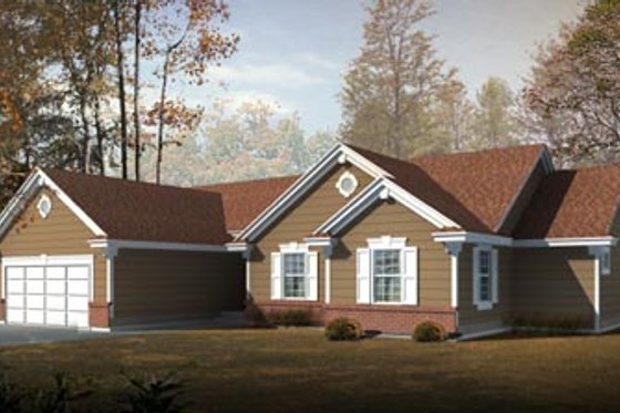 Exterior - Front Elevation for Traditional House Plan #100-427 - 3 bed, 2 bath