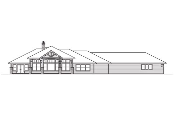 Exterior - Rear Elevation for Contemporary House Plan #124-1127 - 3 bed, 3.5 bath