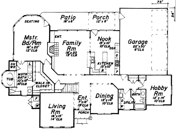 Architectural House Design - European Floor Plan - Main Floor Plan #52-181
