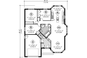 Floor Plan - Main Floor House Plan #25-128 - 3 bed, 1 bath