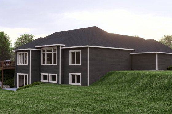 Exterior - Rear Elevation for Ranch House Plan #1064-82 - 4 bed, 2.5 bath