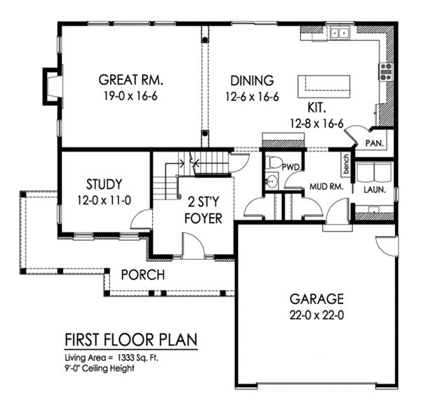 Country Floor Plan - Main Floor Plan #1010-246