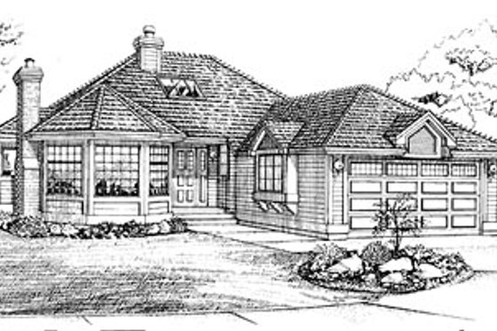 Exterior - Front Elevation for Traditional House Plan #47-187 - 3 bed, 2 bath