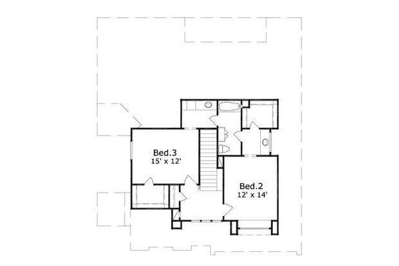 Floor Plan - Upper Floor House Plan #411-247 - 3 bed, 2 bath