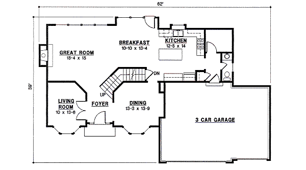 Traditional Floor Plan - Main Floor Plan #67-861
