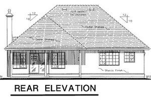 Exterior - Rear Elevation for Traditional House Plan #18-190 - 3 bed, 2 bath