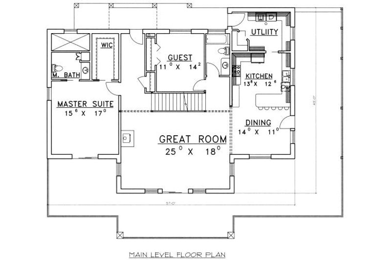 Home Plan - Floor Plan - Main Floor for Log House Plan #117-560 - 2 bed, 3 bath