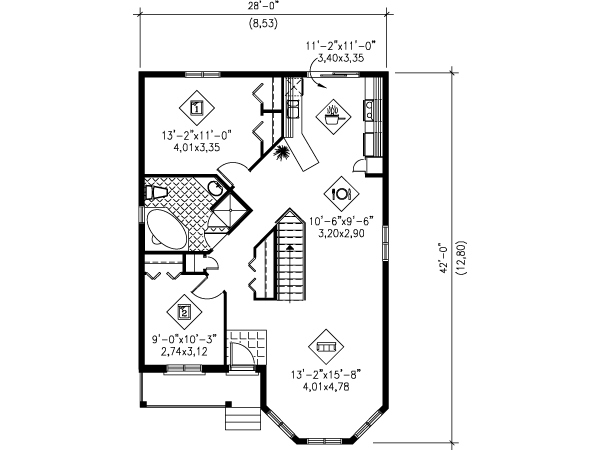 Traditional Floor Plan - Main Floor Plan #25-4134