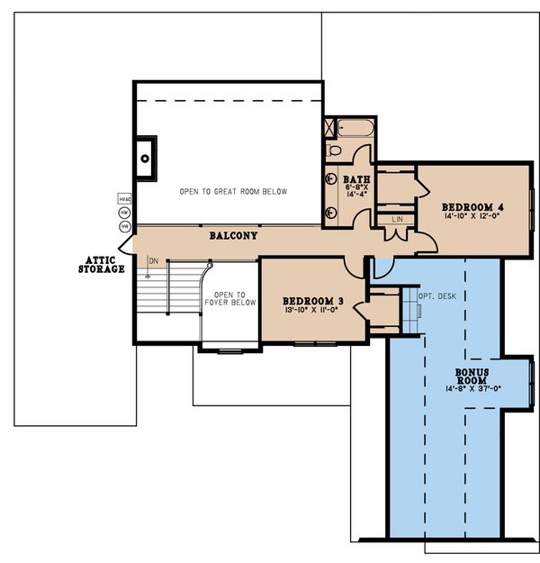 House Blueprint - Traditional Floor Plan - Upper Floor Plan #923-275