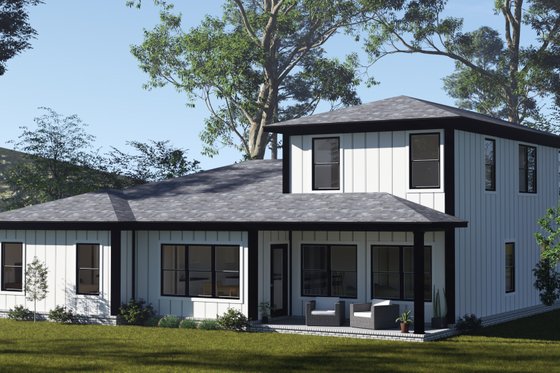 Exterior - Rear Elevation for Modern House Plan #513-2315 - 3 bed, 2.5 bath