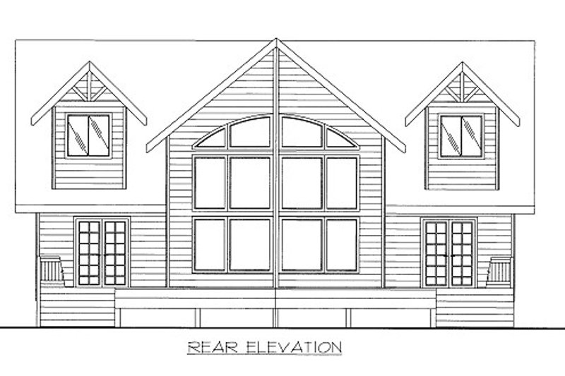 Architectural House Design - Exterior - Rear Elevation for Bungalow House Plan #117-736 - 4 bed, 2.5 bath