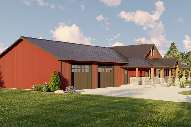 House Design - Exterior - Other Elevation 2 for Barndominium House Plan #1064-215 - 1 bed, 1.5 bath