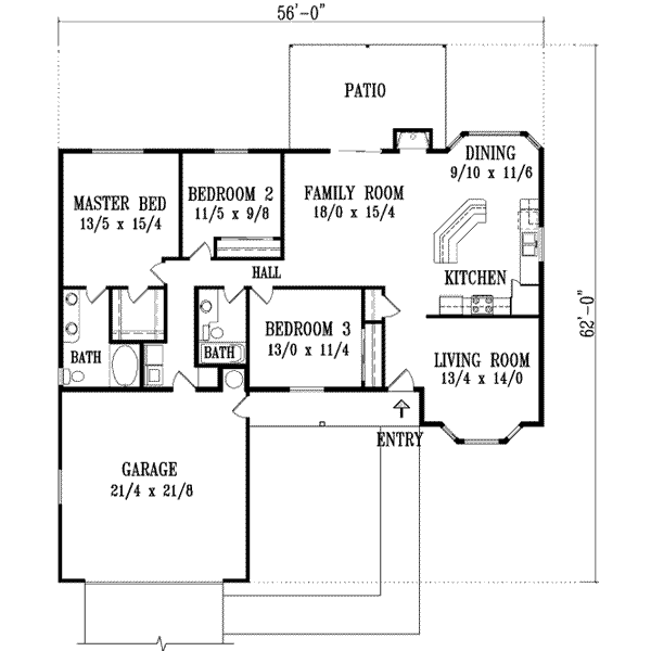 Adobe / Southwestern Floor Plan - Main Floor Plan #1-1326