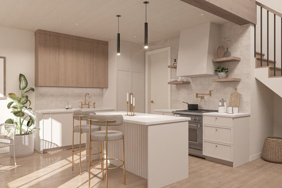 Interior - Kitchen for Cabin House Plan #1114-2 - 2 bed, 2 bath