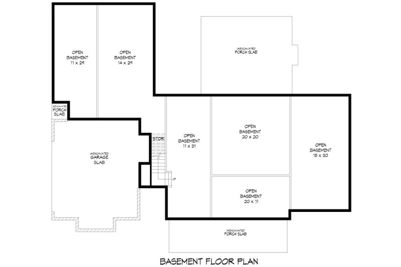 Home Plan - Floor Plan - Lower Floor for Farmhouse House Plan #932-1201 - 3 bed, 2.5 bath