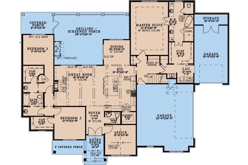 Dream House Plan - Floor Plan - Main Floor for Traditional House Plan #923-394 - 3 bed, 2.5 bath