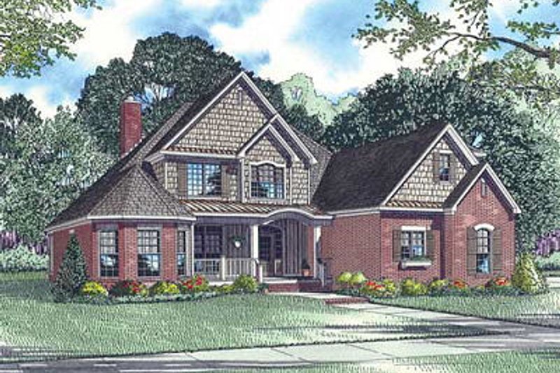 European Style House Plan - 4 Beds 3 Baths 2819 Sq/Ft Plan #17-1170