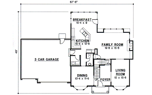 Traditional Floor Plan - Main Floor Plan #67-559
