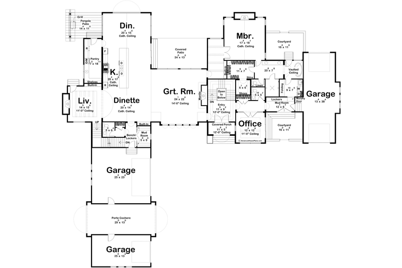 Home Plan - Floor Plan - Main Floor for Cottage House Plan #455-562 - 3 bed, 3.5 bath