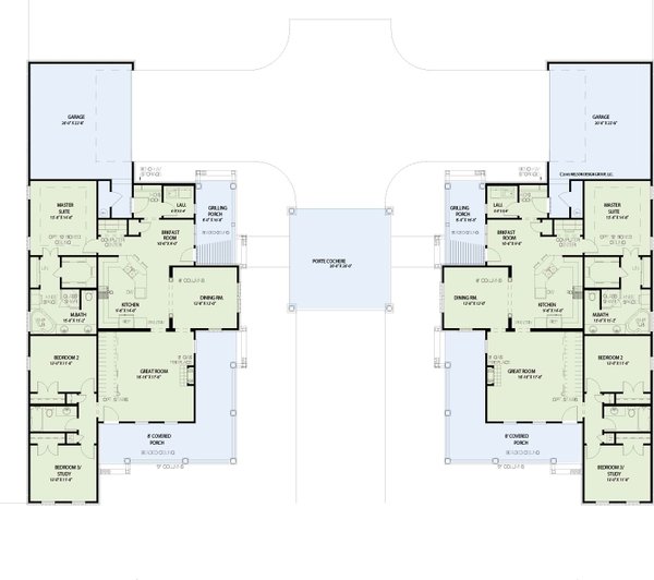 House Blueprint - Country Floor Plan - Main Floor Plan #17-3459