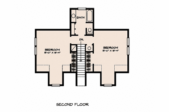 Floor Plan - Upper Floor for Country House Plan #140-108 - 3 bed, 2 bath