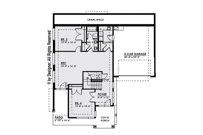 Home Plan - Floor Plan - Main Floor for Contemporary House Plan #1066-8 - 4 bed, 3 bath