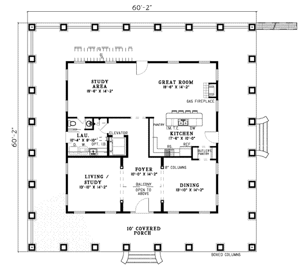 Home Plan - Southern Floor Plan - Main Floor Plan #17-417