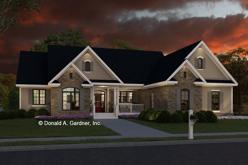 Architectural House Design - Exterior - Front Elevation 3 for Country House Plan #929-46 - 4 bed, 3 bath