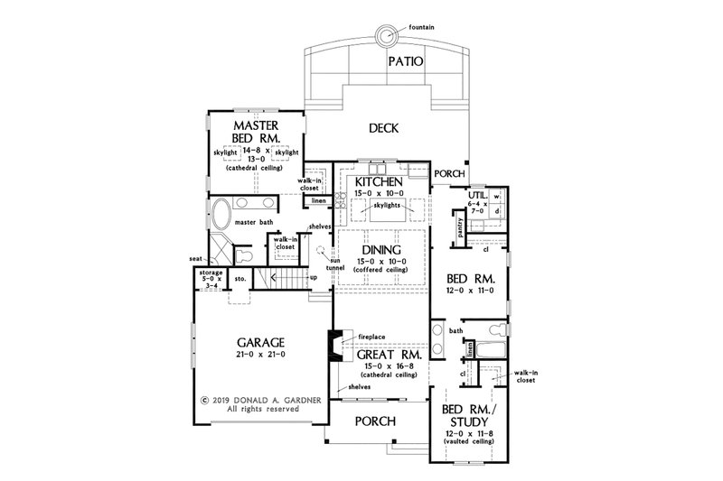 Architectural House Design - Floor Plan - Main Floor for Farmhouse House Plan #929-1095 - 3 bed, 2 bath