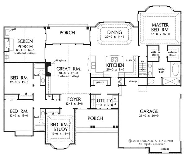 Architectural House Design - European Floor Plan - Main Floor Plan #929-3