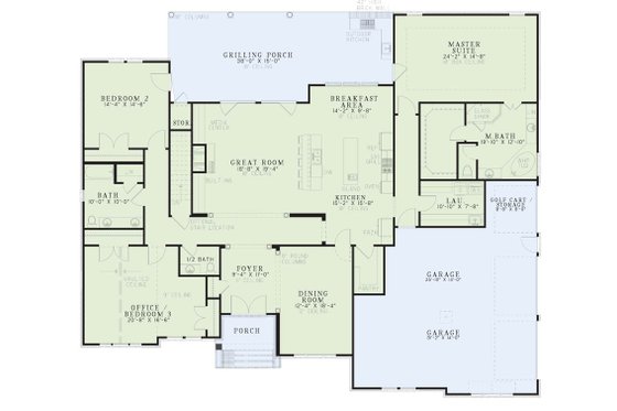 Floor Plan - Main Floor for European House Plan #17-2510 - 3 bed, 2.5 bath