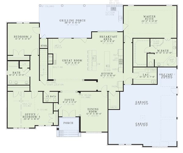 Dream House Plan - European Floor Plan - Main Floor Plan #17-2510