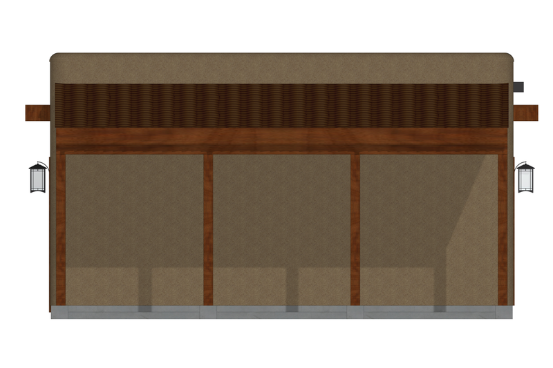 House Blueprint - Exterior - Front Elevation 1 for Adobe / Southwestern House Plan #126-286, 1 bath